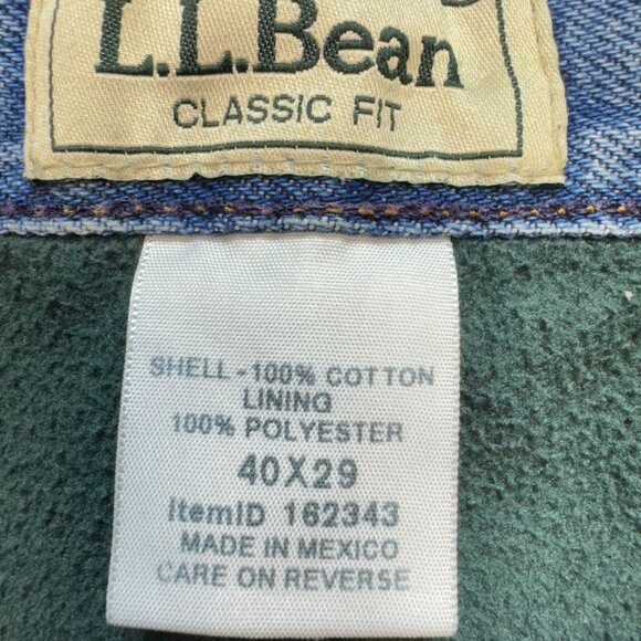L.L.Bean Men's Classic Fit Straight Jeans Stretch Denim Size 40x29 Blue Mid Wash - Picture 4 of 11